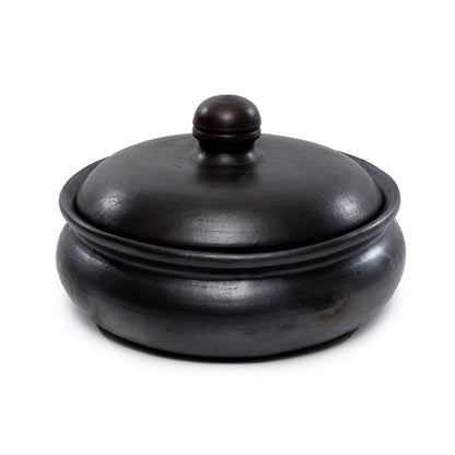 Serveerpot Burned Curry – terracotta, zwart, 24x19x15 cm
