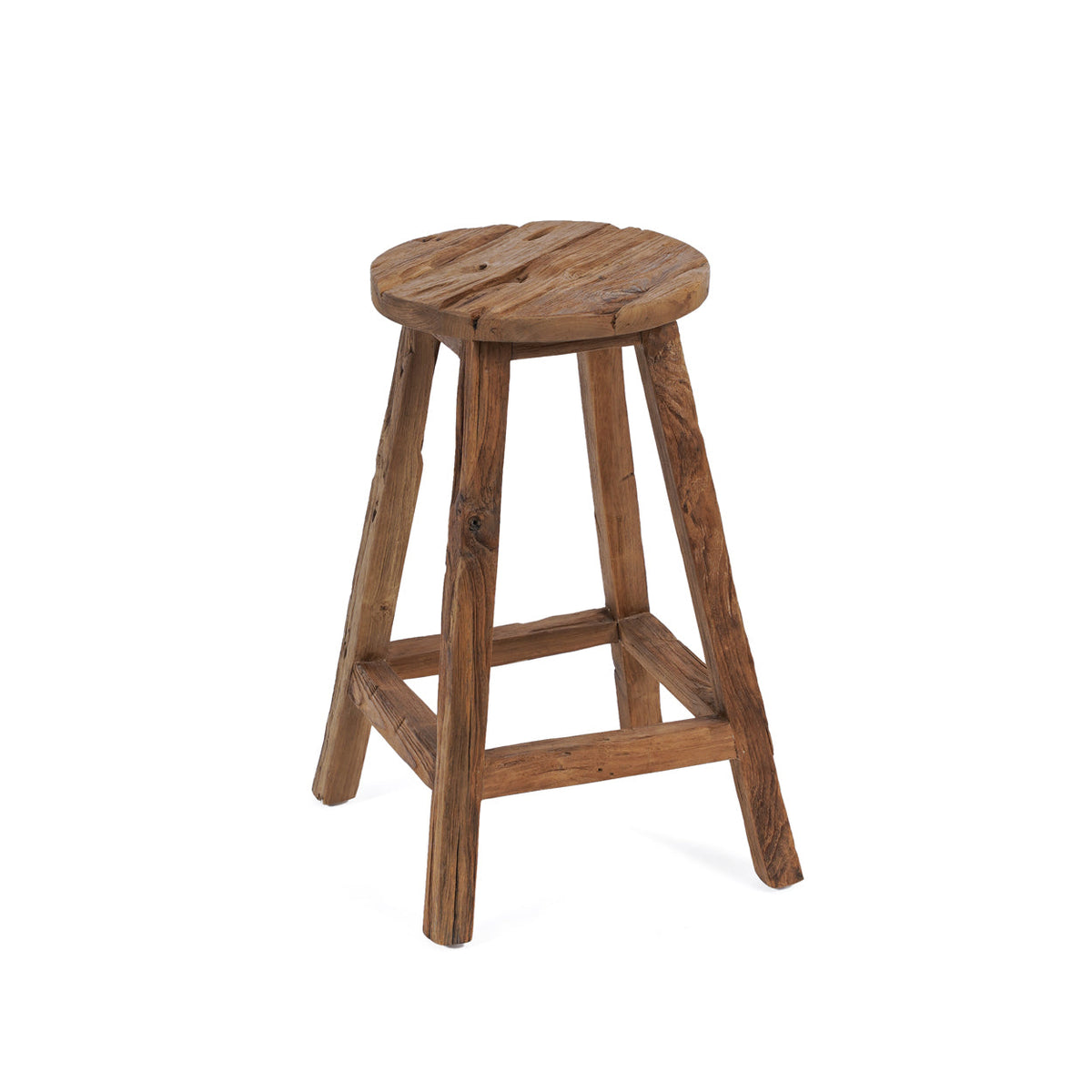 Barkruk Gerecycled Teakhout Naturel 50x50x70 cm