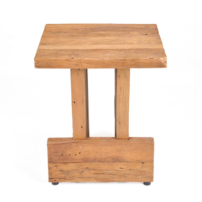Kruk Suku – gerecycled teakhout, naturel, 40x40x45 cm
