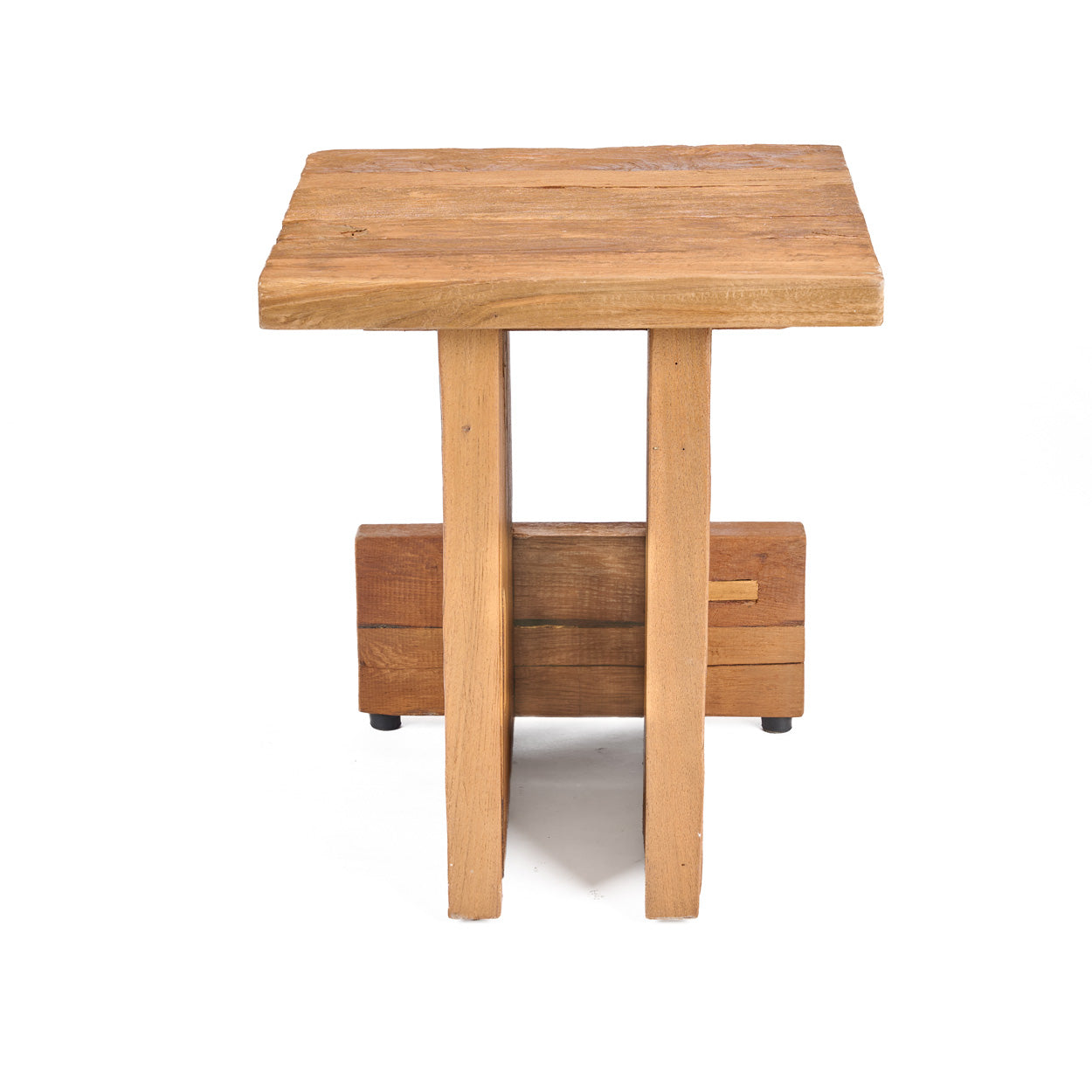 Kruk Suku – gerecycled teakhout, naturel, 40x40x45 cm