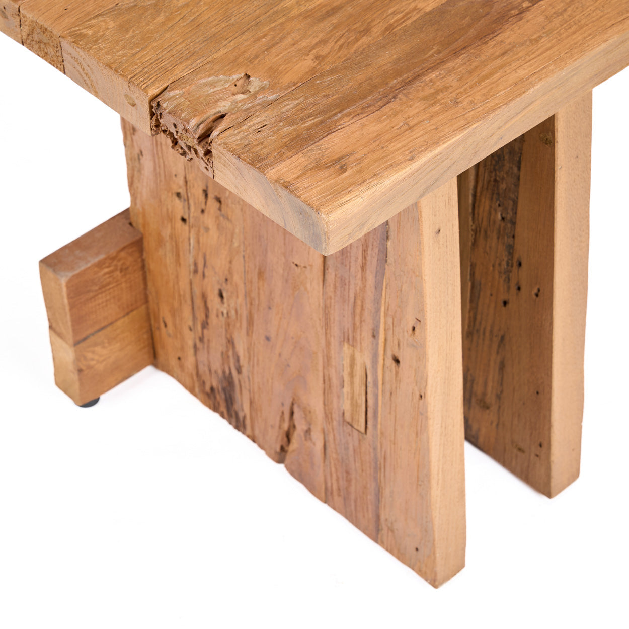 Kruk Suku – gerecycled teakhout, naturel, 40x40x45 cm