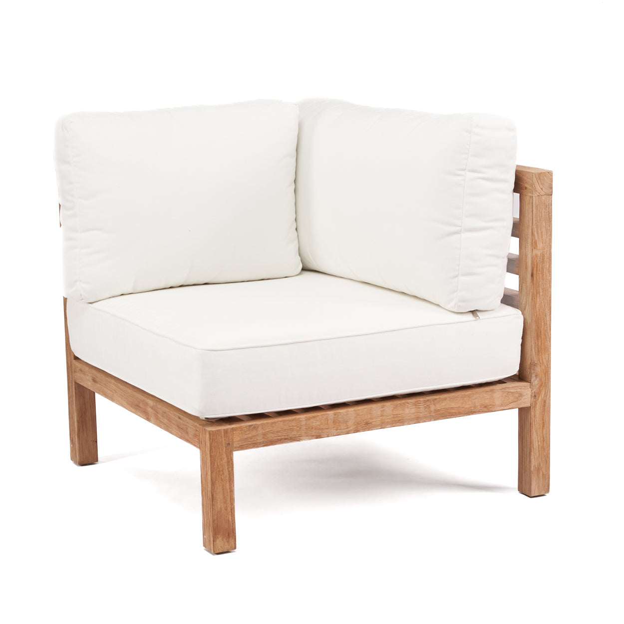 Modulaire Hoekbank Gerecycled Teakhout Naturel Wit 80x80x70 cm