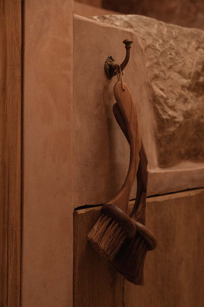 Afwasborstel Naan – teakhout, naturel, 33x9x8 cm