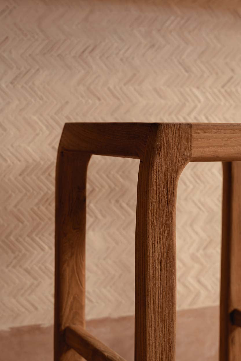 Barkruk Gerecycled Teakhout Naturel Outdoor 42x42x70 cm