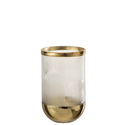 VASE ZYLINDRISCHES MUSTER GLAS TRANSPARENT/ODER KLEIN