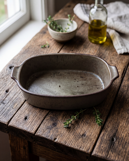 Ovenschaal Comporta – keramiek, groen, M 29x19x7 cm