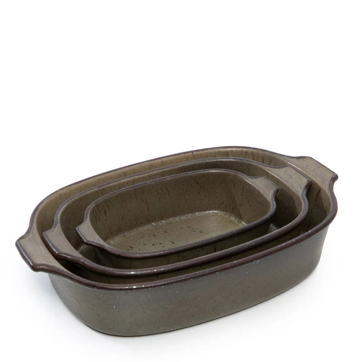 Ovenschaal Comporta – keramiek, groen, M 29x19x7 cm