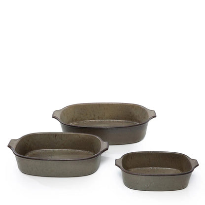 Ovenschaal Comporta – keramiek, groen, M 29x19x7 cm