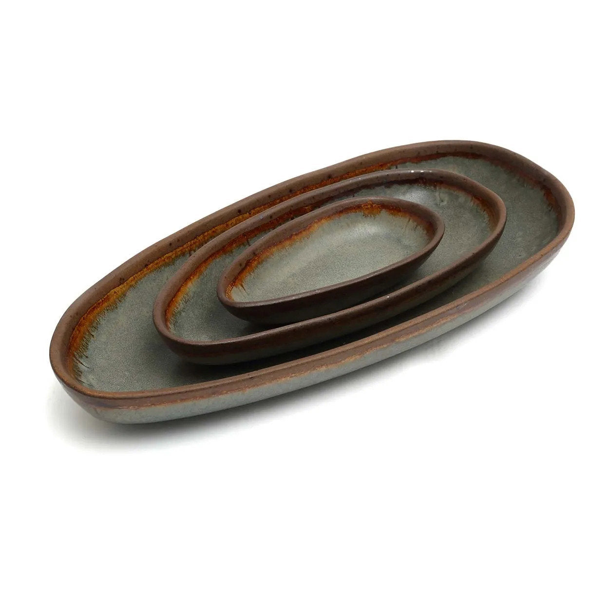 Serveerschaal Côa – steengoed, gemêleerd, L 34x16 cm