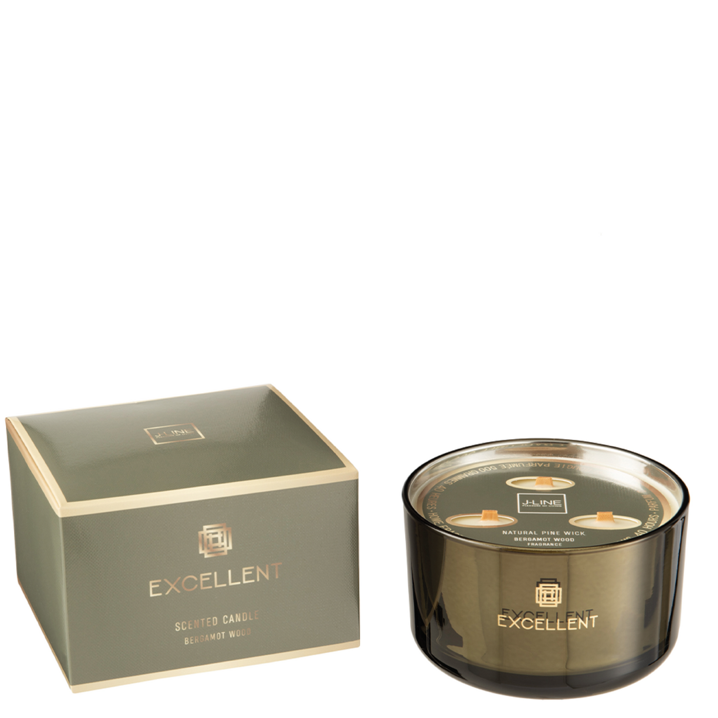 SCENTED CANDLE EXCELLENT BERGAMOT WOOD GREEN LARGE-40U