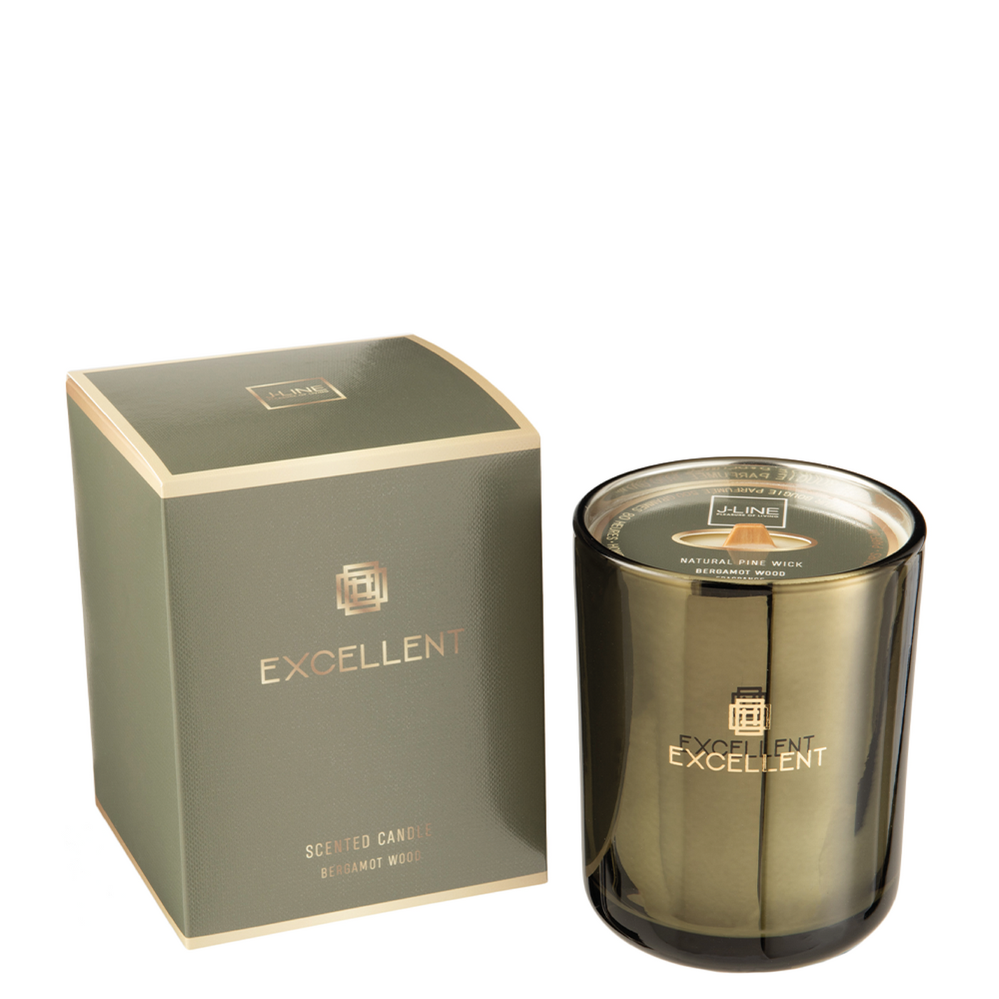 SCENTED CANDLE EXCELLENT BERGAMOT WOOD GREEN MEDIUM-80U