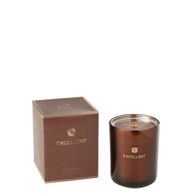 SCENTED CANDLE EXCELLENT SIBERIA FIR BROWN MEDIUM-80U