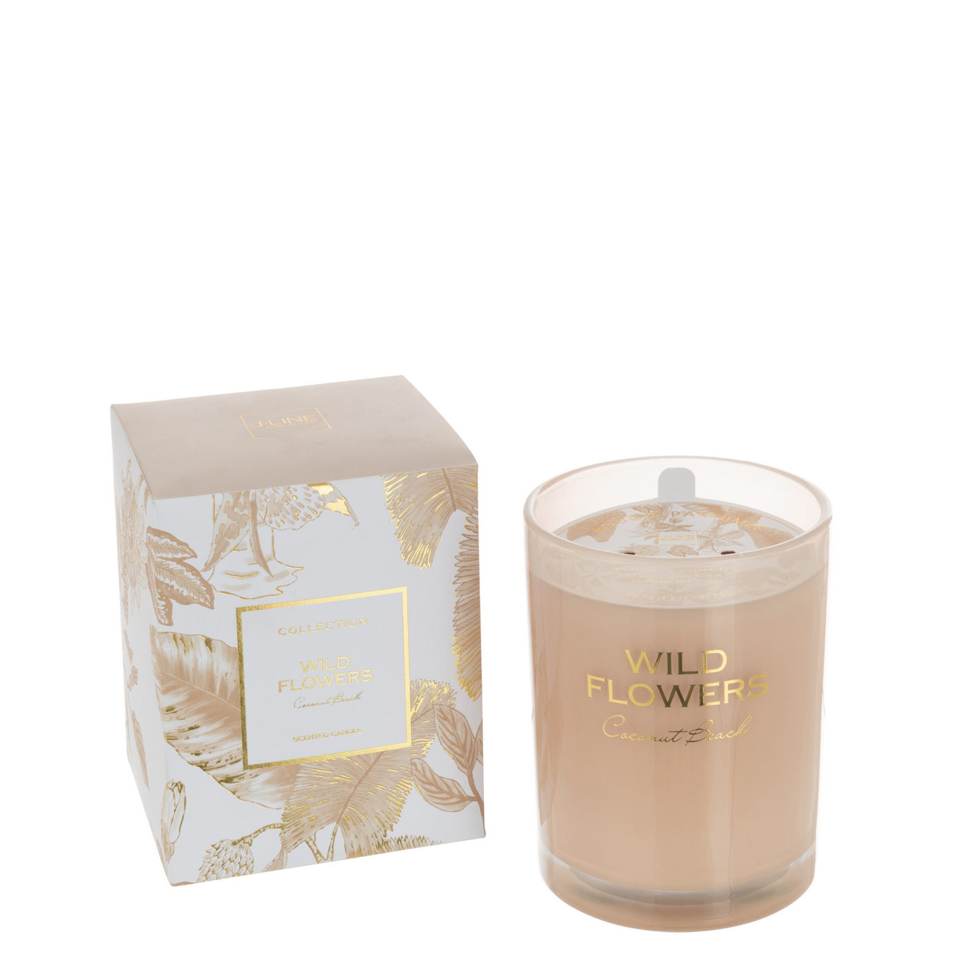 SCENTED CANDLE WILD FLOWERS BEIGE LARGE-70U