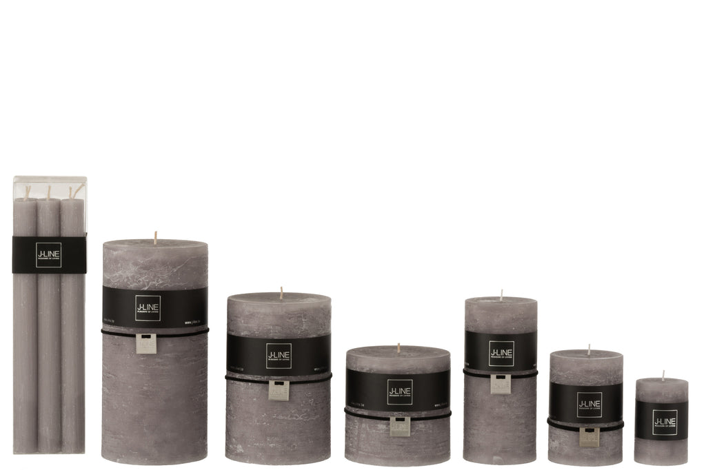 Box 6 Table Candle  Dark Grey13h