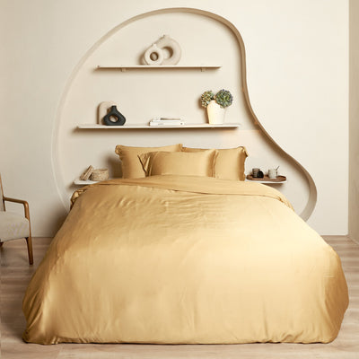 Bamboo Duvet Cover Ocher Yellow