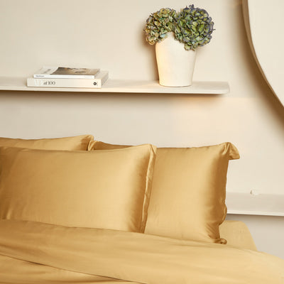 Bamboo Duvet Cover Ocher Yellow