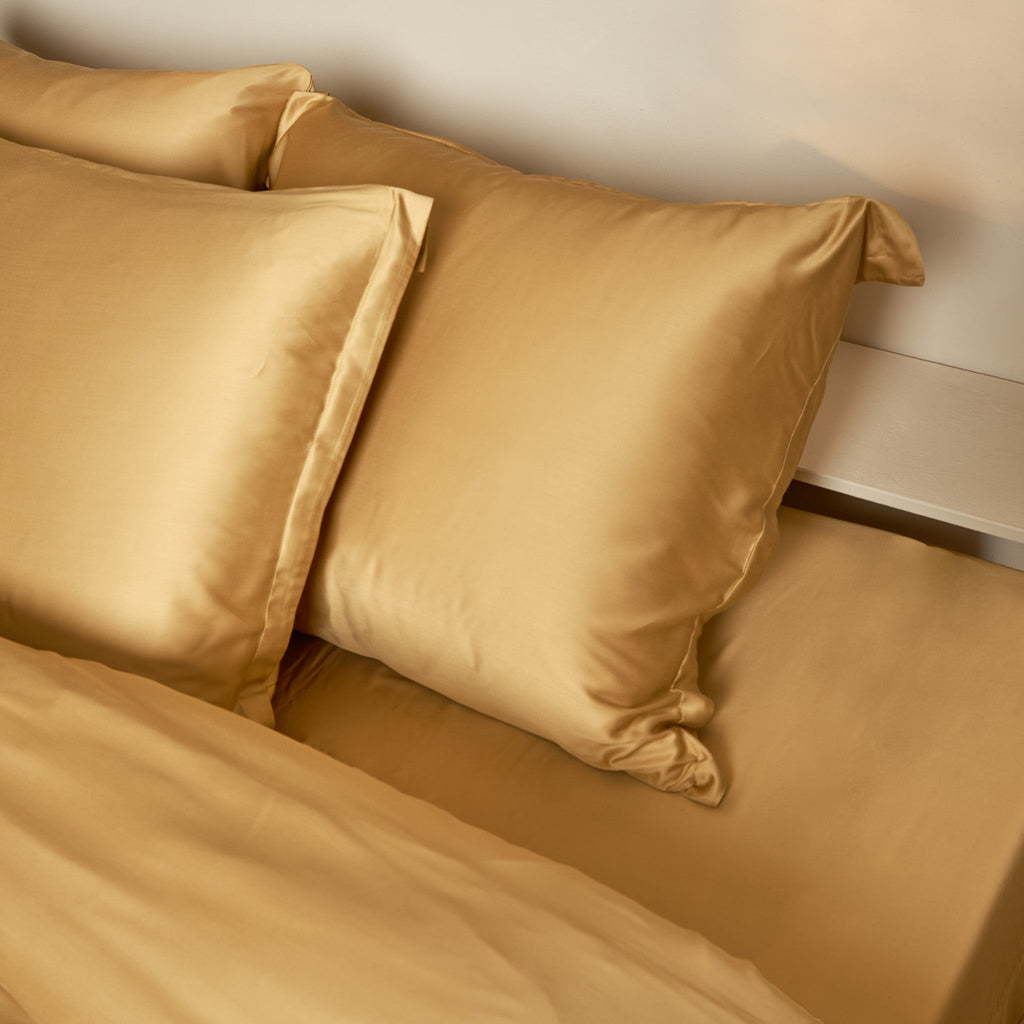 Bamboo Fitted Sheet Ocher Yellow