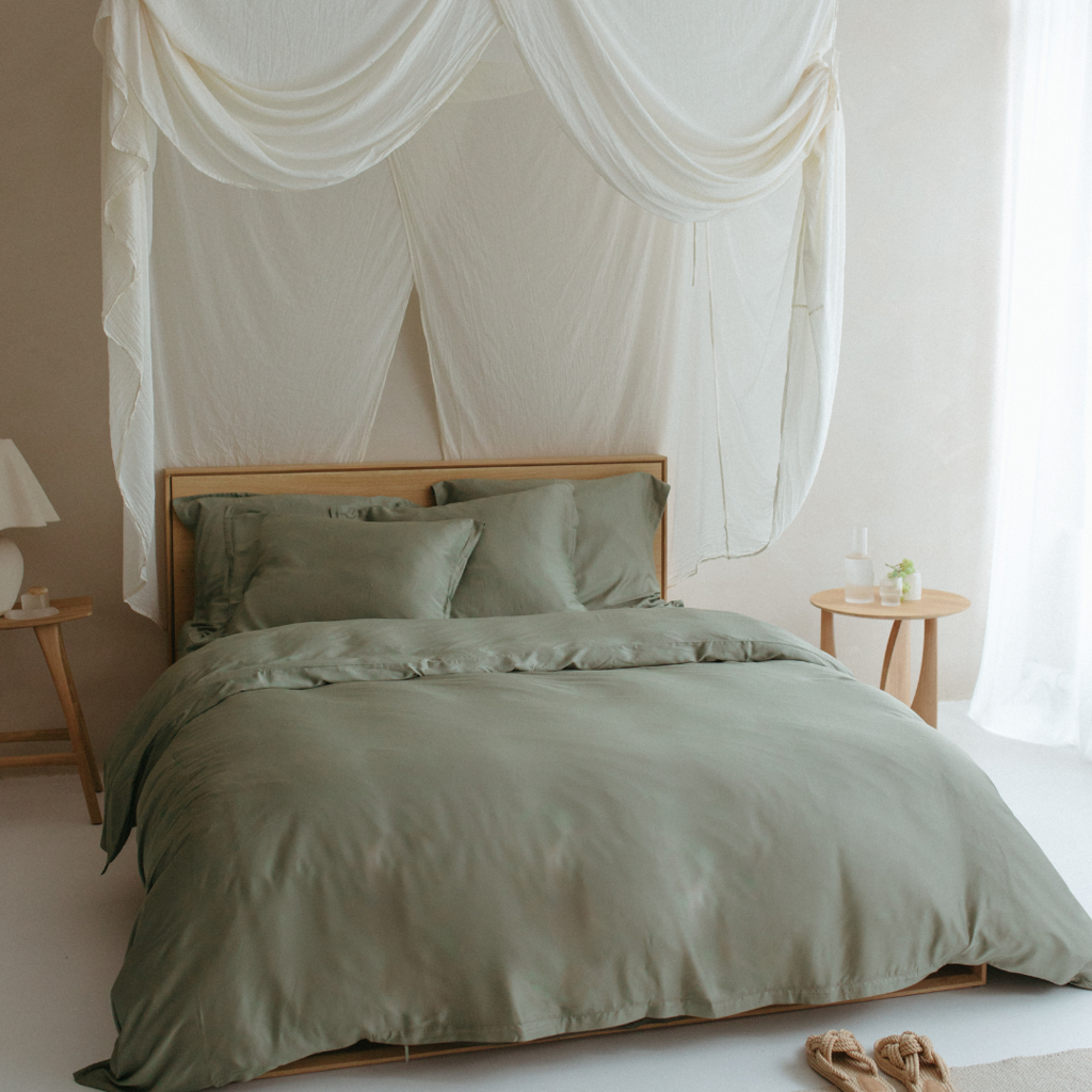 Bamboo pillowcase olive green