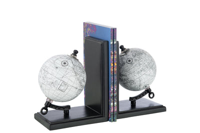 Bookend World Globe Wood Grey/Black