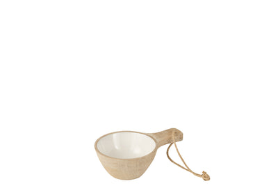 Bowl Cord Mango Wood Whitewash