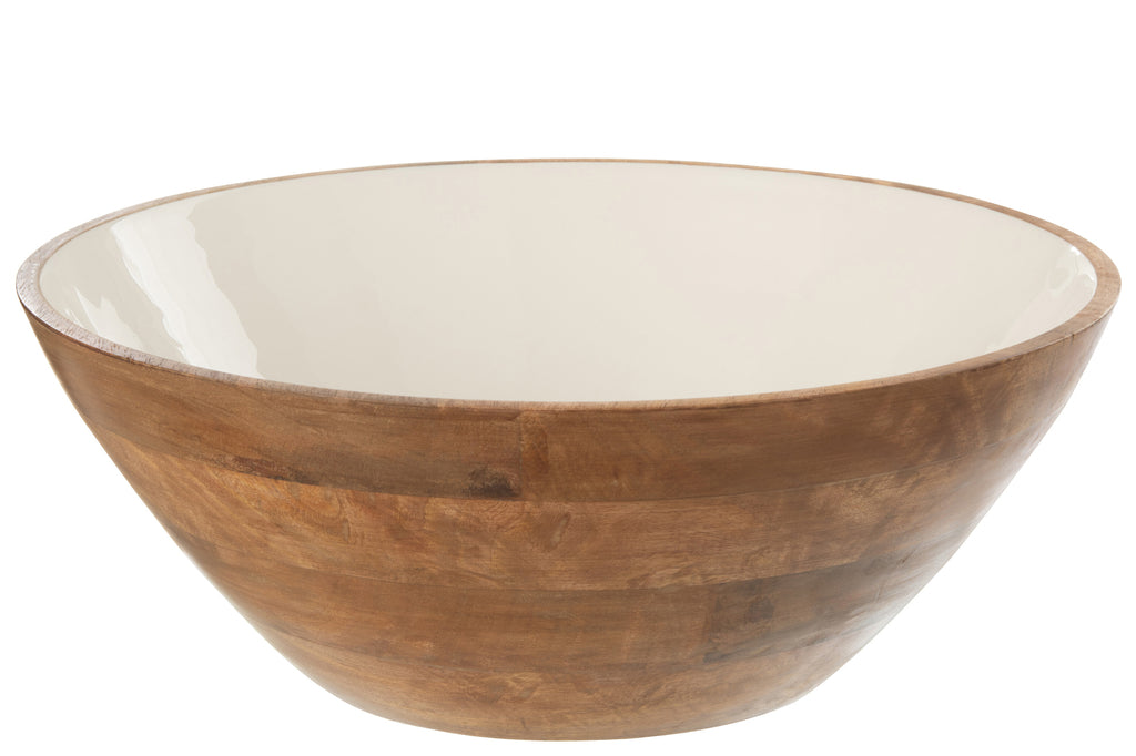 Bowl Kos Wood Brown/White