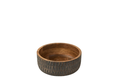 Bowl Mango Wood Brown/Black Large