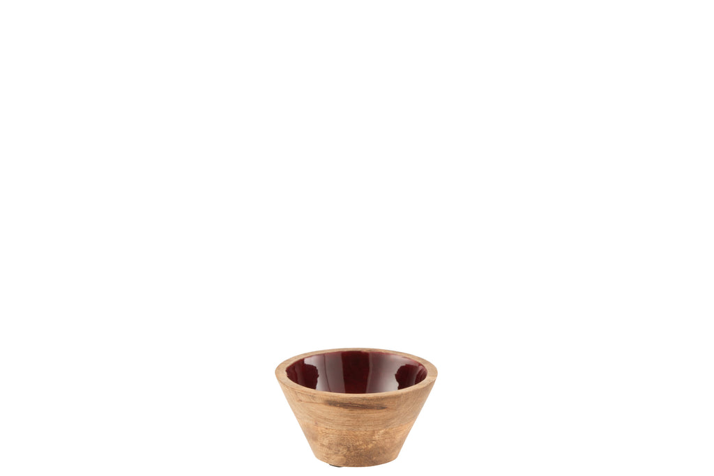 Bowl Mango Wood Burgundy Small