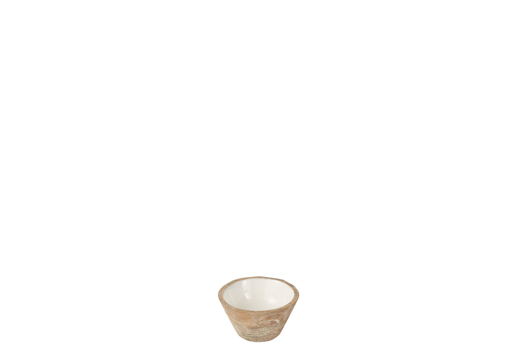 Bowl Mango Wood Whitewash Small