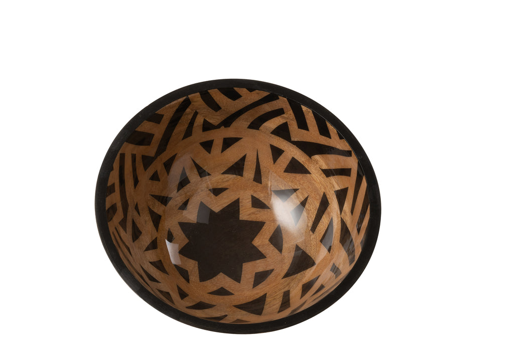 Bowl Star Mango Wood Black/Natural Medium