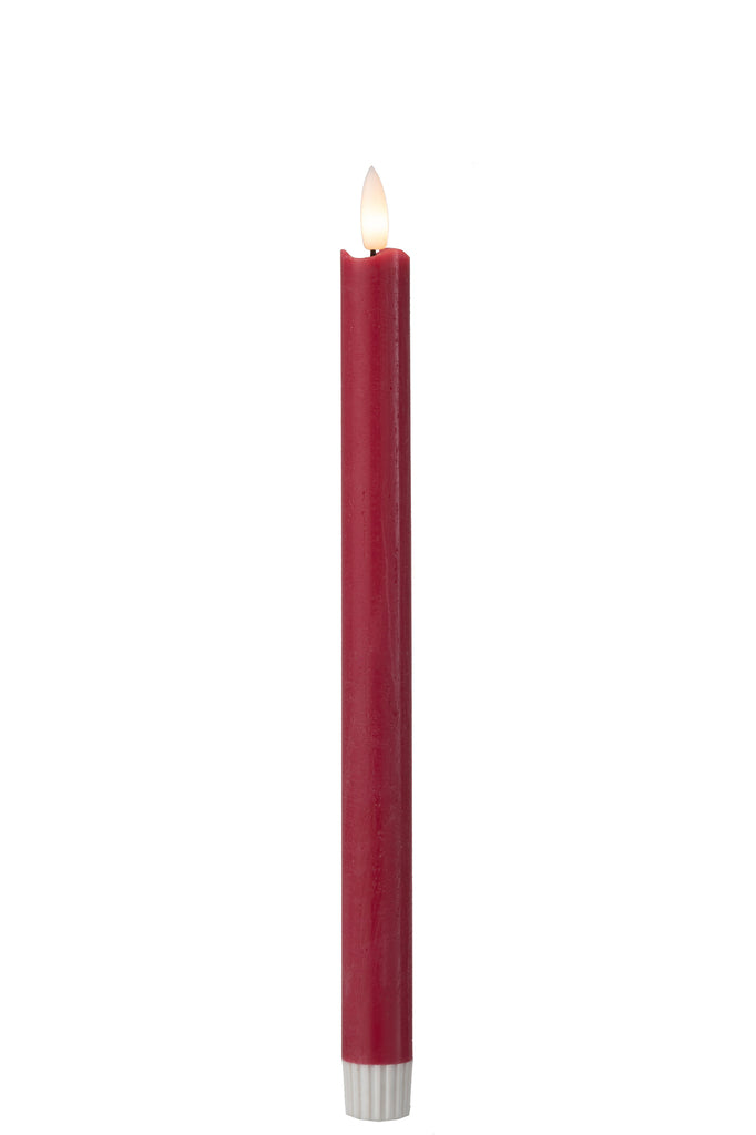 Box 2 Candles Led Long Red Large