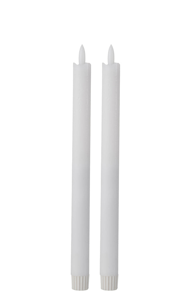 Box 2 Candles Led Long White Large