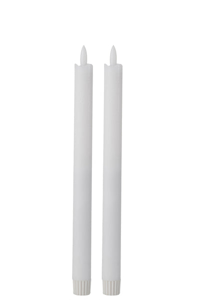 Box 2 Candles Led Long White Large