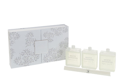 BOX 3 SCENTED OIL+STICKS WHITE GARDENS WHITE