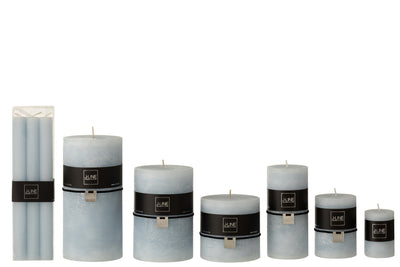 Box 6 Table Candle  Light Blue 13H