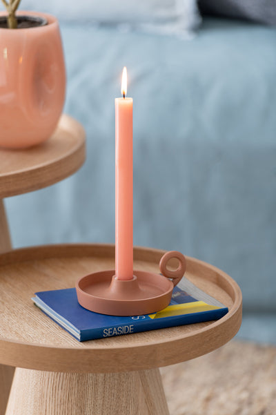 Box Of 6 Table Candles Terracotta -13H