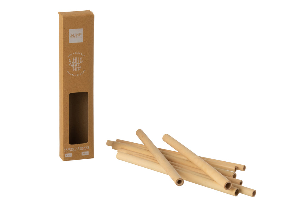 Box 8Xstraws Bamboo Natural