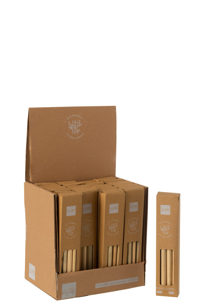 Box 8Xstraws Bamboo Natural