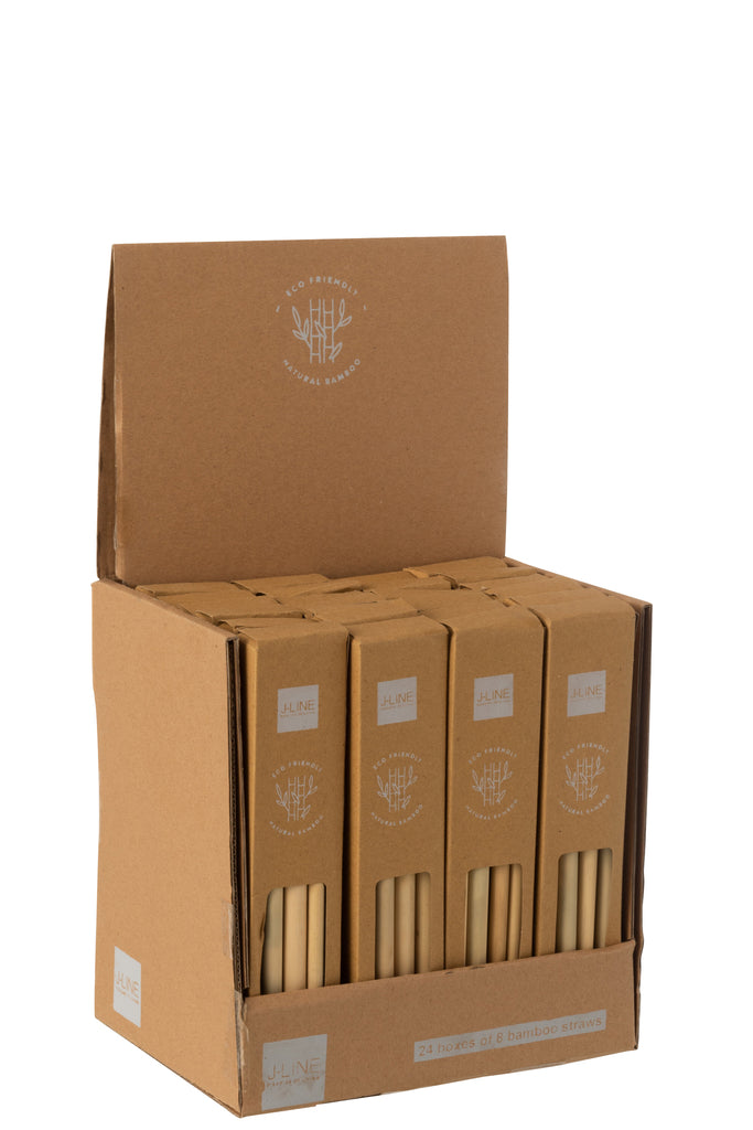 Box 8Xstraws Bamboo Natural