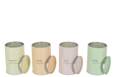 Candle Home Quote English-French Pastel 55-H Assortment Of 4