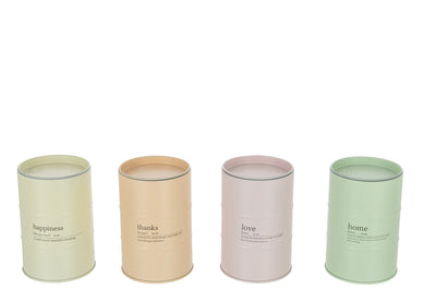 Candle Home Quote English-French Pastel 55-H Assortment Of 4