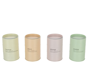 Candle Home Quote English-French Pastel 55-H Assortment Of 4