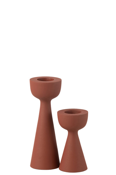 Candle Holder Cone Aluminium Rust Large