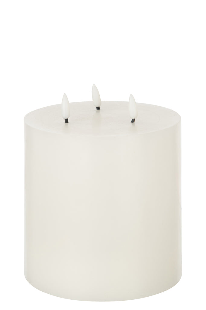 Candle Led 3 Flames White Large