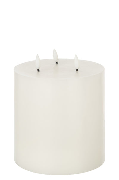 Candle Led 3 Flames White Large