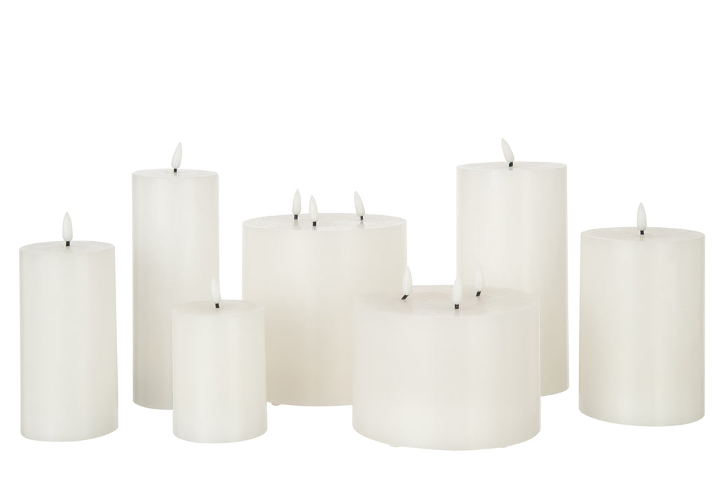 Candle Led 3 Flames White Large