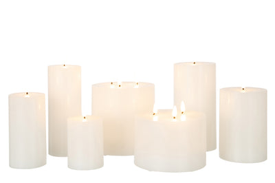 Candle Led 3 Flames White Large