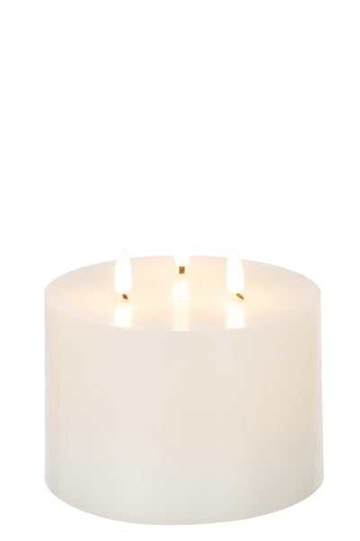 Candle Led 3 Flames White Medium