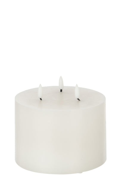 Candle Led 3 Flames White Medium