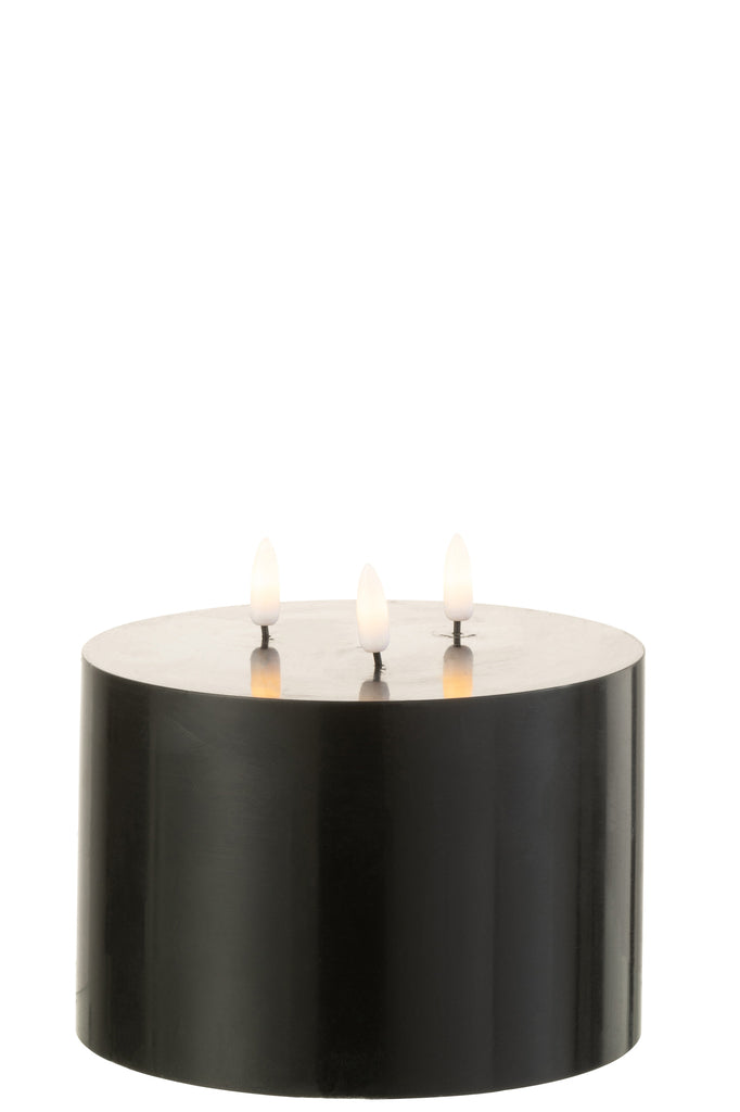 Candle Led 3 Wicks Black