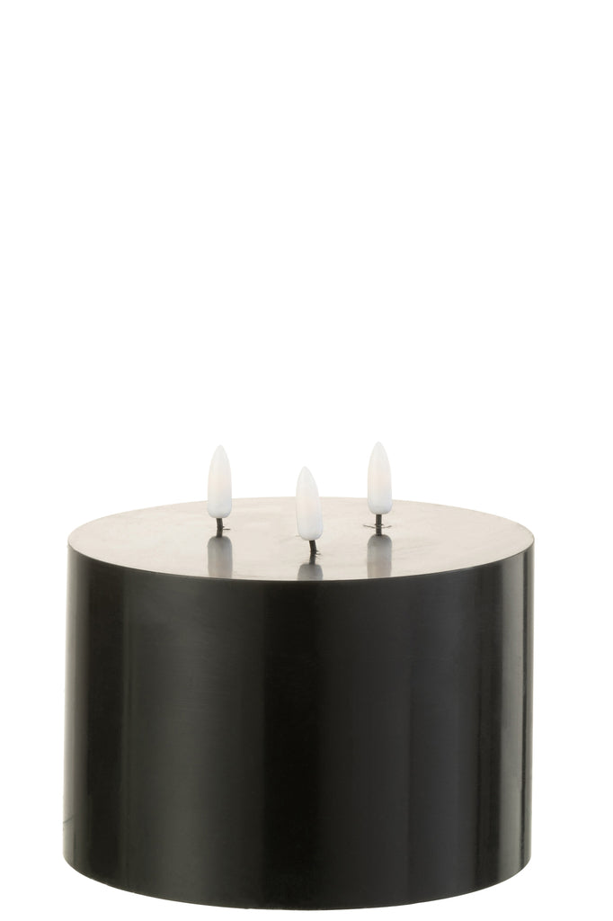 Candle Led 3 Wicks Black